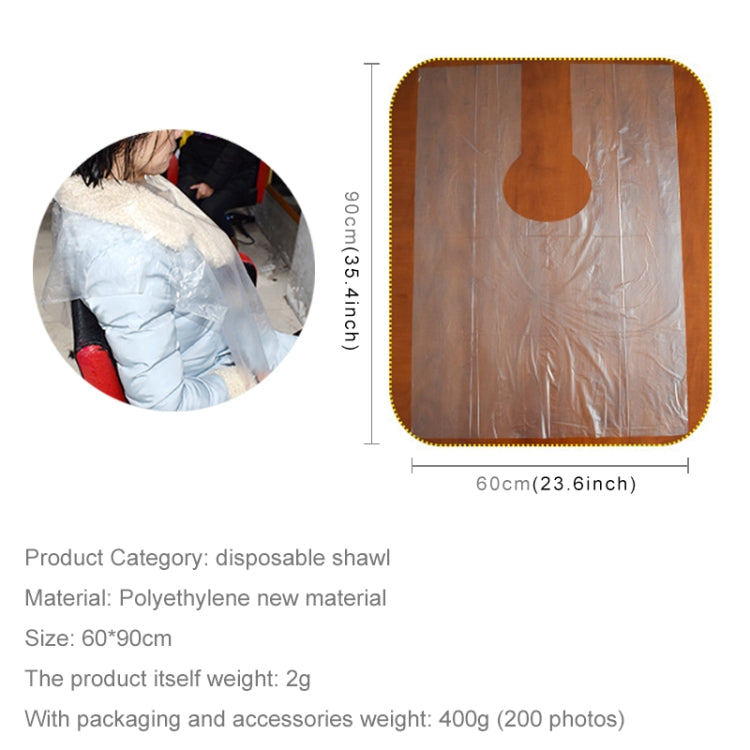 200 PCS One-time Hair Coloring Shawl/Cap Hairdressing Salon Hair Treatment Cloth Scarf(Transparent) - Hair Trimmer by buy2fix | Online Shopping UK | buy2fix
