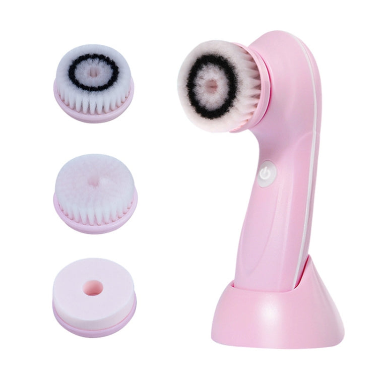 3 in 1 USB Charging Electronic Cleaning Face Beauty Instrument Pores Nose Blackhead Facial Cleansing Brush (Pink) - Cleanser by buy2fix | Online Shopping UK | buy2fix