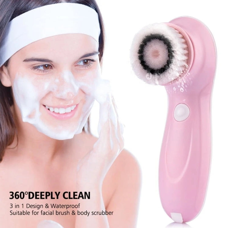 3 in 1 USB Charging Electronic Cleaning Face Beauty Instrument Pores Nose Blackhead Facial Cleansing Brush (Pink) - Cleanser by buy2fix | Online Shopping UK | buy2fix