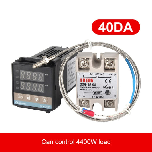 REX-C100 Thermostat + Thermocouple + SSR-40 DA Solid State Module Intelligent Temperature Control Kit by buy2fix