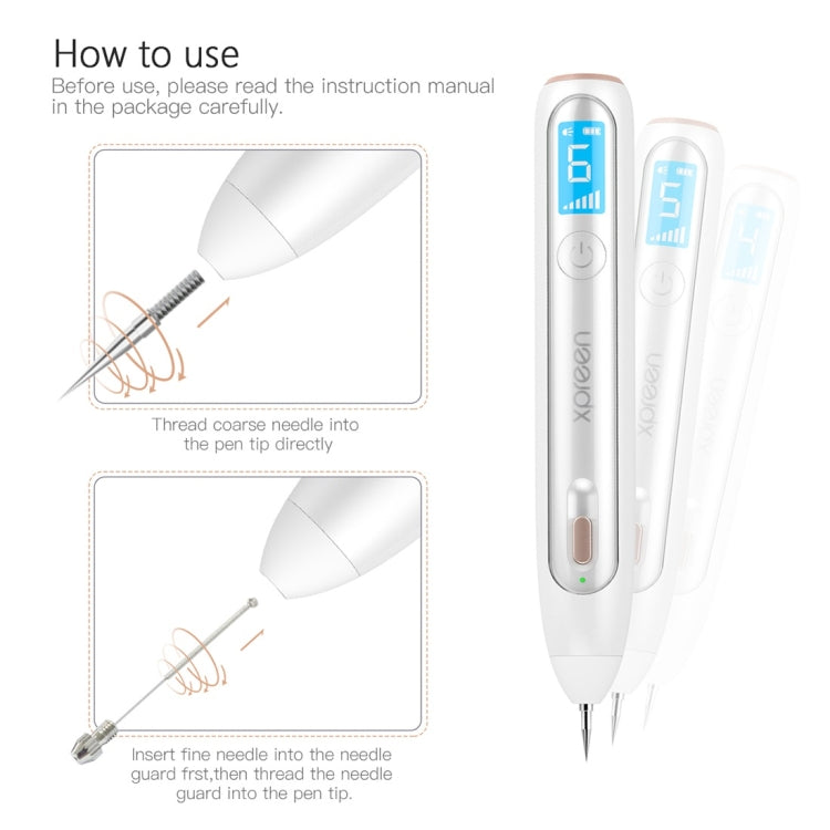 XPREEN XPRE051 Professional Wireless Rechargeable Mole Freckle Dark Spots Tattoo Wart Removal Pen Skin Tag Spot Eraser Pro Beauty Sweep Spot Pen Kit With LED Screen & Spotlight(White) - Beauty Instrument by Xpreen | Online Shopping UK | buy2fix