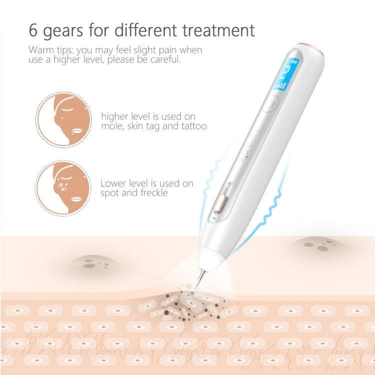XPREEN XPRE051 Professional Wireless Rechargeable Mole Freckle Dark Spots Tattoo Wart Removal Pen Skin Tag Spot Eraser Pro Beauty Sweep Spot Pen Kit With LED Screen & Spotlight(White) - Beauty Instrument by Xpreen | Online Shopping UK | buy2fix