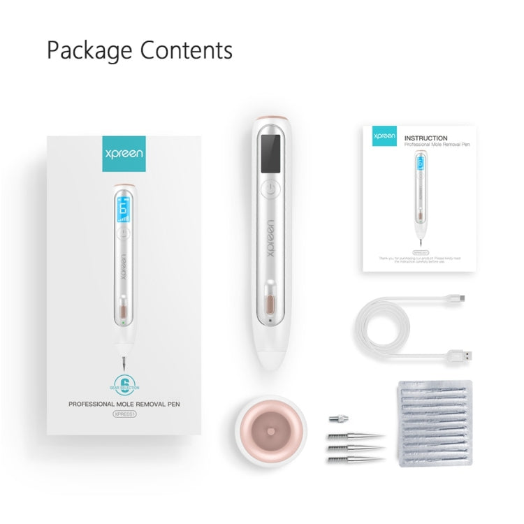 XPREEN XPRE051 Professional Wireless Rechargeable Mole Freckle Dark Spots Tattoo Wart Removal Pen Skin Tag Spot Eraser Pro Beauty Sweep Spot Pen Kit With LED Screen & Spotlight(White) - Beauty Instrument by Xpreen | Online Shopping UK | buy2fix