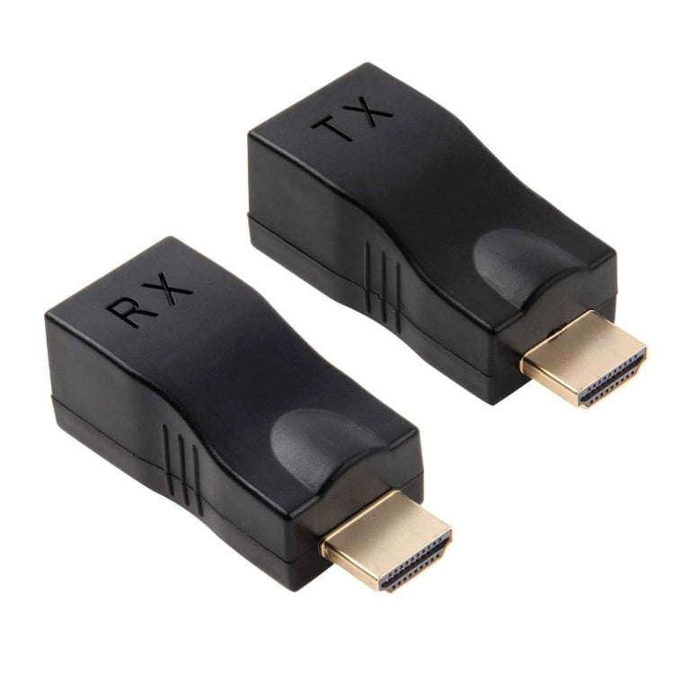 HDMI to RJ45 Extender Adapter (Receiver & Transmitter) by Cat-5e/6 Cable, Support HDCP, Transmission Distance: 30m(Black) - by buy2fix | Online Shopping UK | buy2fix