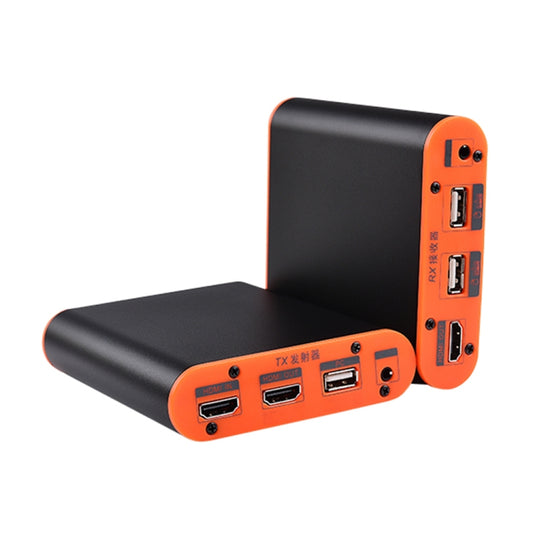 OPT882-KVM HDMI Extender (Receiver & Sender) Fiber Optic Extender with USB Port and KVM Function, Transmission Distance: 20KM (UK Plug) by buy2fix