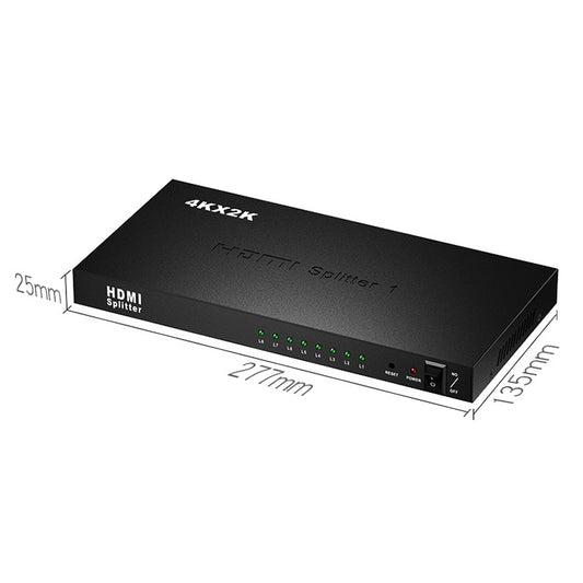 1 x 8 Full HD 1080P HDMI Splitter with Switch, Support 3D & 4K x 2K - Splitter by buy2fix | Online Shopping UK | buy2fix