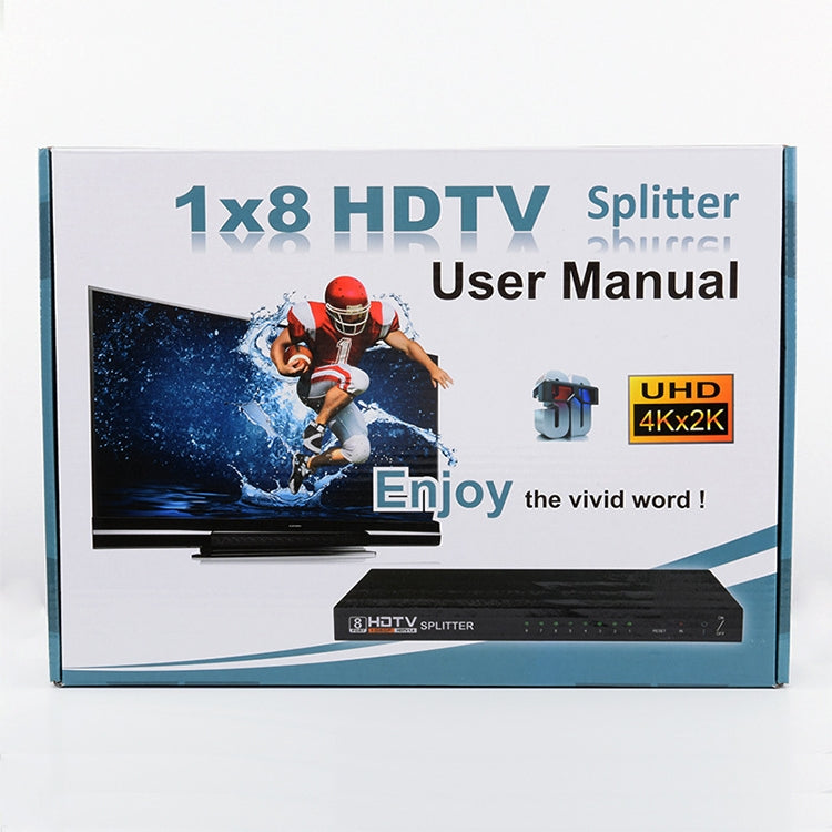 1 x 8 Full HD 1080P HDMI Splitter with Switch, Support 3D & 4K x 2K - Splitter by buy2fix | Online Shopping UK | buy2fix