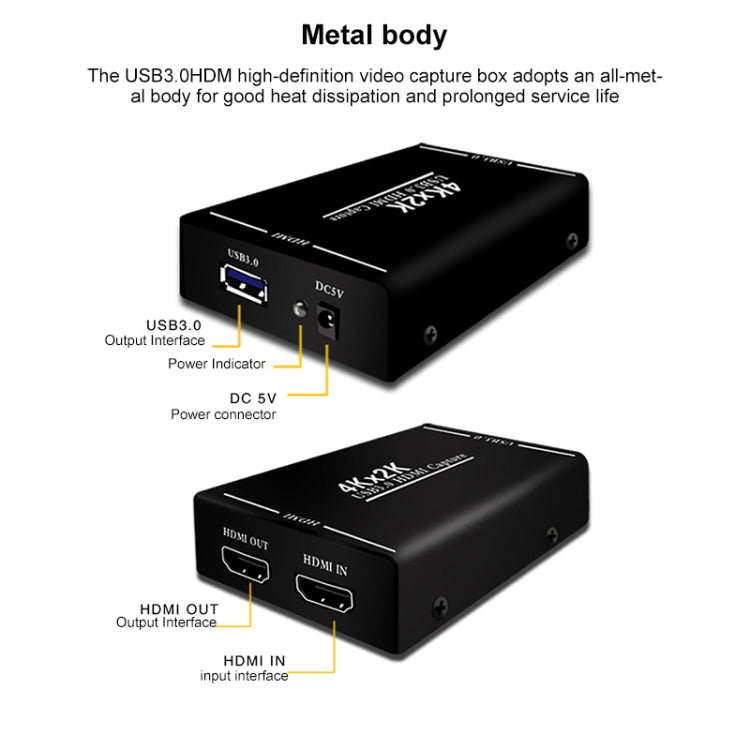 EC289 4K HDMI USB3.0 HD Video Capture Recorder Box - Video Capture Solutions by buy2fix | Online Shopping UK | buy2fix