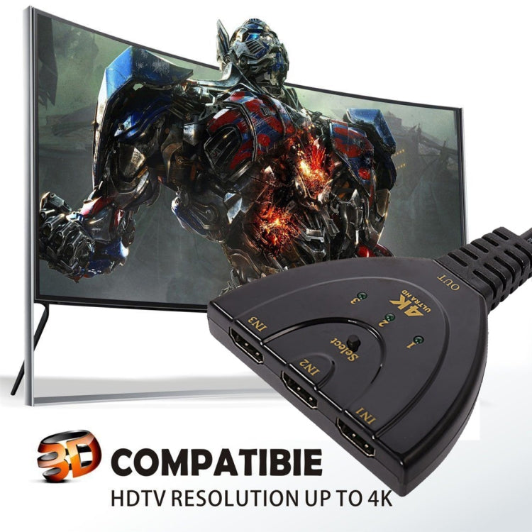 3 in 1 HDMI Input 4K x 2K HDTV Pigtail Switch Adapter HDMI Splitter by buy2fix