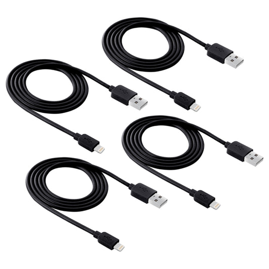 4 PCS HAWEEL 1m High Speed 8 pin to USB Sync and Charging Cable Kit for iPhone, iPad(Black) by buy2fix
