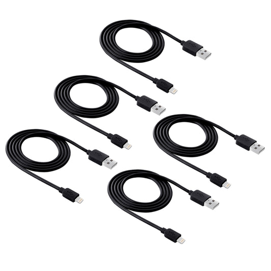 5 PCS HAWEEL 1m High Speed 8 pin to USB Sync and Charging Cable Kit for iPhone, iPad(Black) by buy2fix