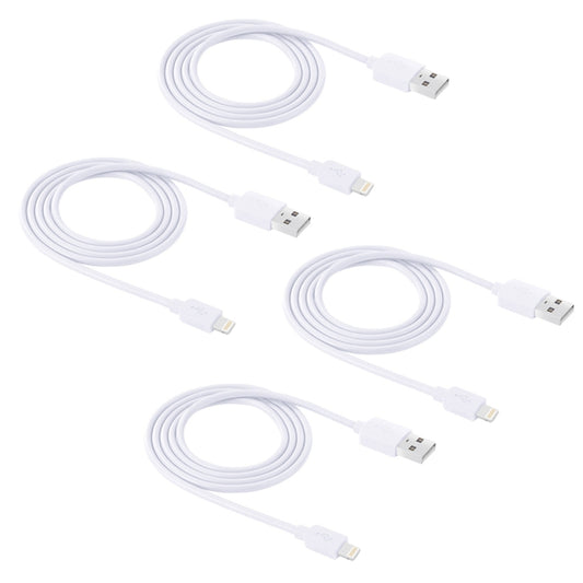 4 PCS HAWEEL 1m High Speed 8 pin to USB Sync and Charging Cable Kit for iPhone, iPad(White) by buy2fix