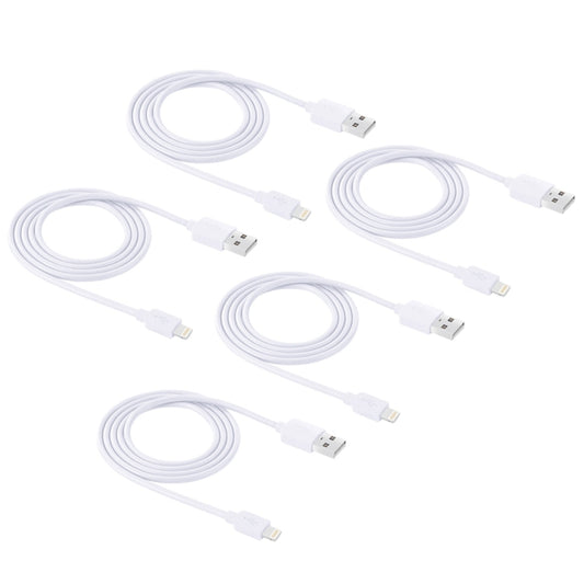 5 PCS HAWEEL 1m High Speed 8 pin to USB Sync and Charging Cable Kit for iPhone, iPad(White) - Normal Style Cable by buy2fix | Online Shopping UK | buy2fix