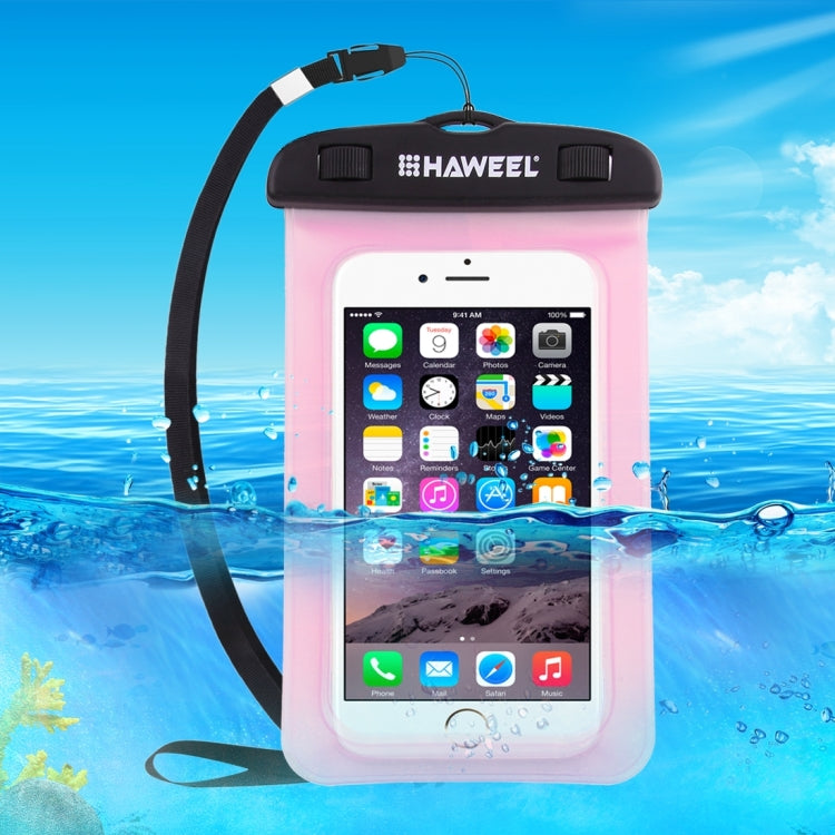 HAWEEL Transparent Universal Waterproof Bag with Lanyard for iPhone, Galaxy, Huawei, Xiaomi, LG, HTC and Other Smart Phones(Pink) - More iPhone Cases by HAWEEL | Online Shopping UK | buy2fix