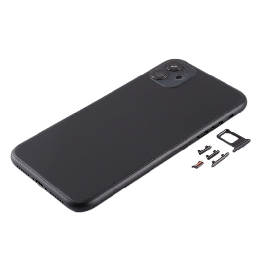 Back Housing Cover with SIM Card Tray & Side keys & Camera Lens for iPhone 11(Black) - Back Cover by buy2fix | Online Shopping UK | buy2fix