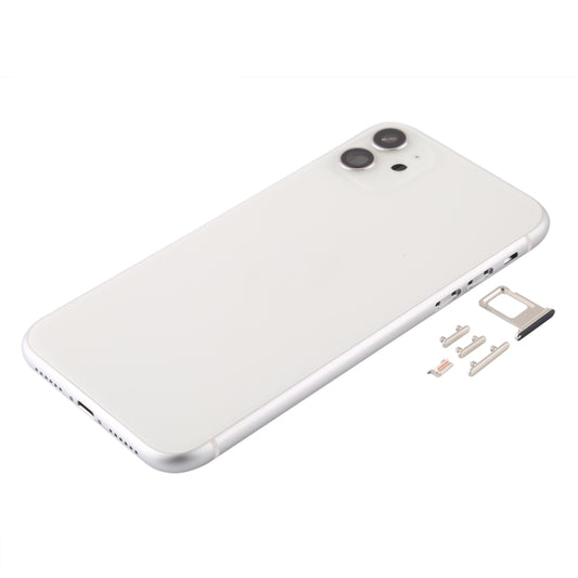 Back Housing Cover with SIM Card Tray & Side keys & Camera Lens for iPhone 11(White) - Back Cover by buy2fix | Online Shopping UK | buy2fix