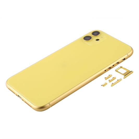 Back Housing Cover with SIM Card Tray & Side keys & Camera Lens for iPhone 11(Yellow) by buy2fix