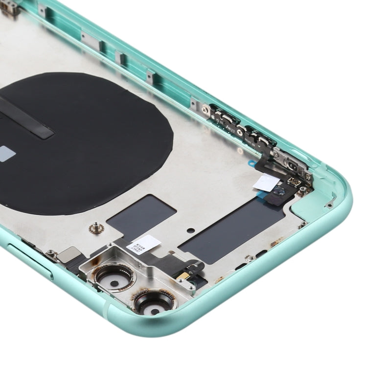 Battery Back Cover (with Side Keys & Card Tray & Power + Volume Flex Cable & Wireless Charging Module) for iPhone 11(Green) - Back Cover by buy2fix | Online Shopping UK | buy2fix