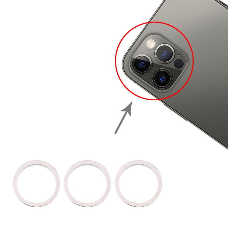 3 PCS Rear Camera Glass Lens Metal Protector Hoop Ring for iPhone 12 Pro(Silver) - Camera Series by buy2fix | Online Shopping UK | buy2fix