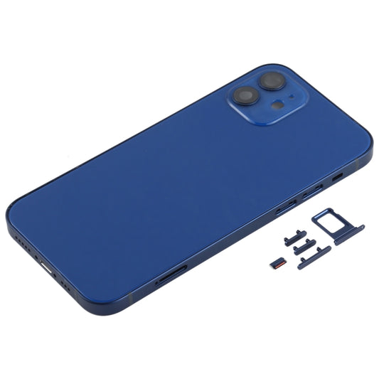 Back Housing Cover with SIM Card Tray & Side Keys & Camera Lens for iPhone 12(Blue) - Back Cover by buy2fix | Online Shopping UK | buy2fix
