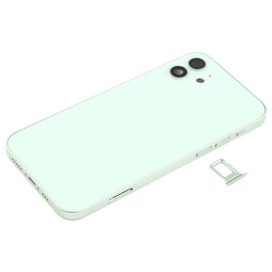 Battery Back Cover (with Side Keys & Card Tray & Power + Volume Flex Cable & Wireless Charging Module) for iPhone 12(Green) by buy2fix