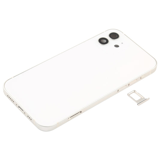 Battery Back Cover (with Side Keys & Card Tray & Power + Volume Flex Cable & Wireless Charging Module) for iPhone 12(White) - Back Cover by buy2fix | Online Shopping UK | buy2fix