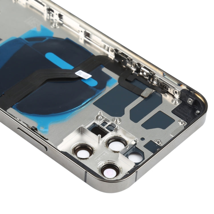 Battery Back Cover (with Side Keys & Card Tray & Power + Volume Flex Cable & Wireless Charging Module) for iPhone 12 Pro(Black) - Back Cover by buy2fix | Online Shopping UK | buy2fix
