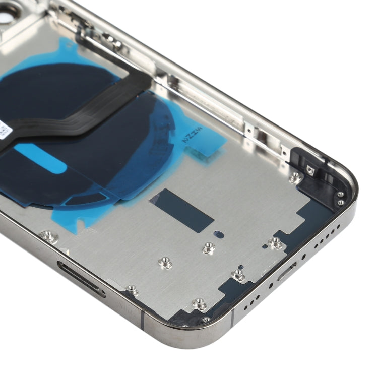 Battery Back Cover (with Side Keys & Card Tray & Power + Volume Flex Cable & Wireless Charging Module) for iPhone 12 Pro(Black) - Back Cover by buy2fix | Online Shopping UK | buy2fix