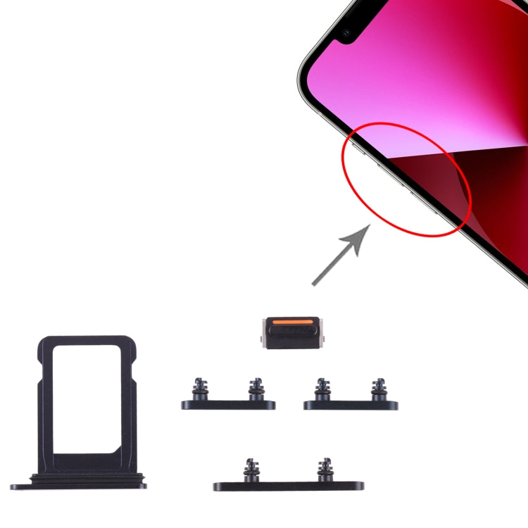 SIM Card Tray + Side Keys for iPhone 13(Midnight) by buy2fix