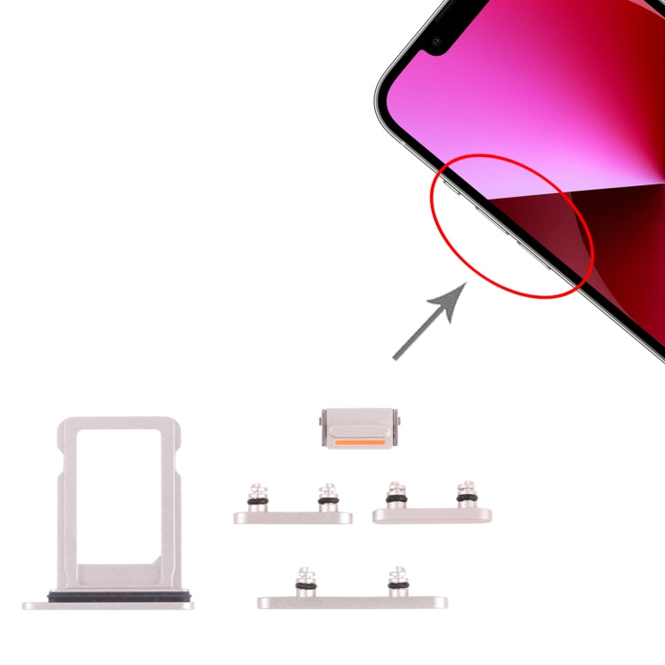 SIM Card Tray + Side Keys for iPhone 13(Starlight) by buy2fix