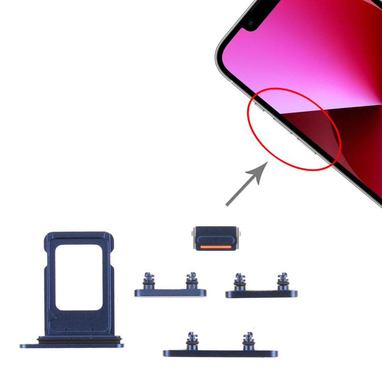 SIM Card Tray + SIM Card Tray + Side Keys for iPhone 13(Blue) by buy2fix
