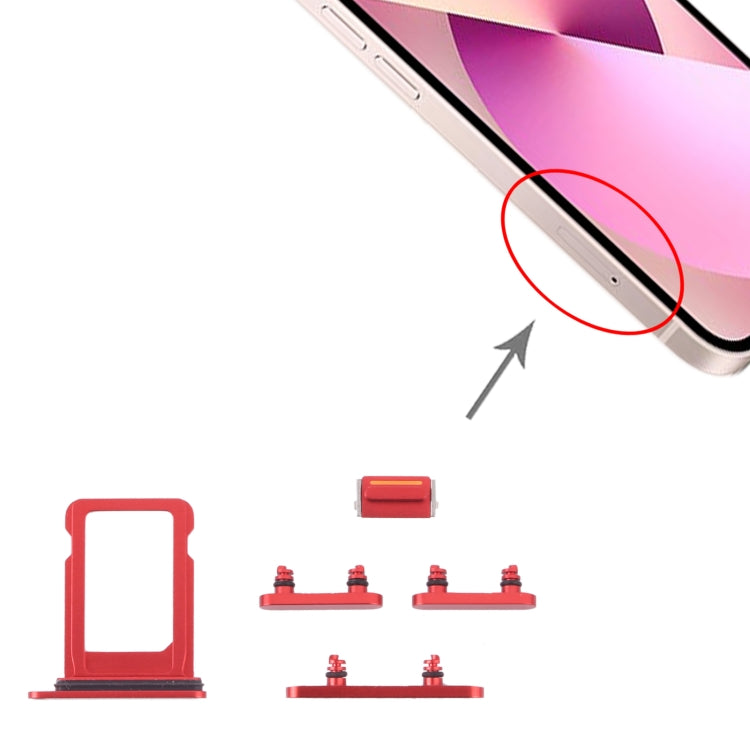 SIM Card Tray + Side Keys for iPhone 13 Mini(Red) by buy2fix