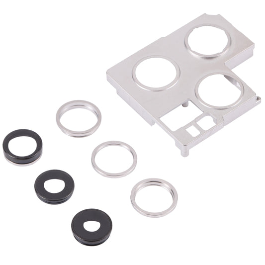 Camera Lens Cover With Retaining Bracket for iPhone 13 Pro(Silver) by buy2fix