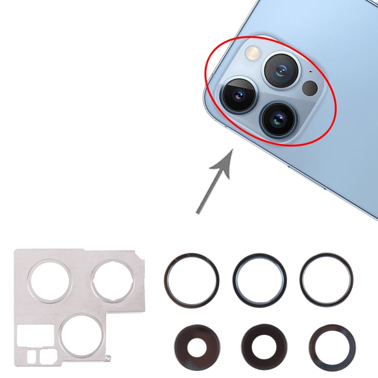 Camera Lens Cover With Retaining Bracket for iPhone 13 Pro Max(Green) by buy2fix