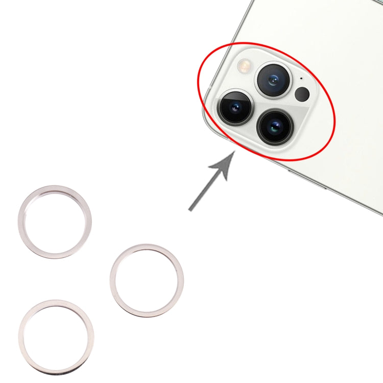 3 PCS Rear Camera Glass Lens Metal Outside Protector Hoop Ring for iPhone 13 Pro Max(White) by buy2fix