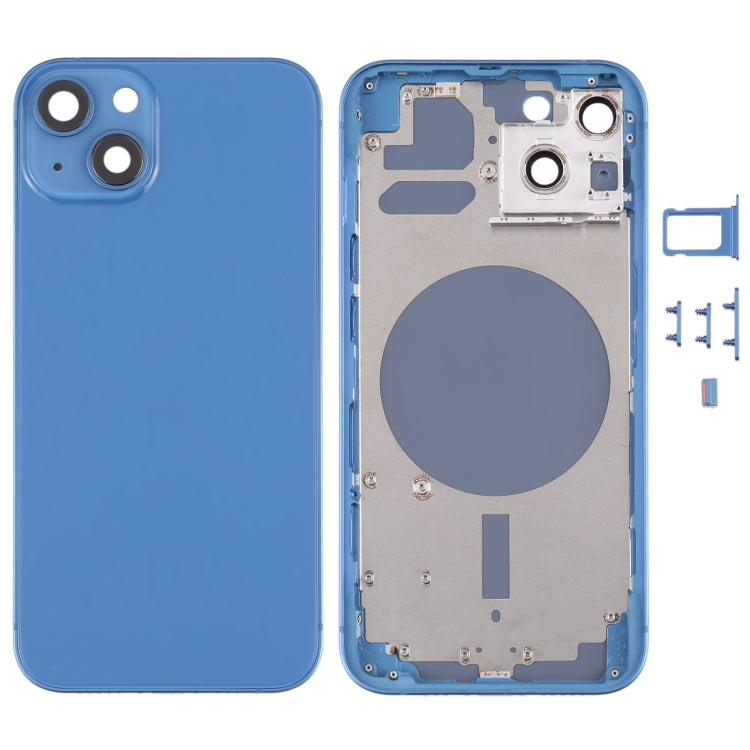Back Housing Cover with SIM Card Tray & Side Keys & Camera Lens for iPhone 13(Blue) - Back Cover by buy2fix | Online Shopping UK | buy2fix