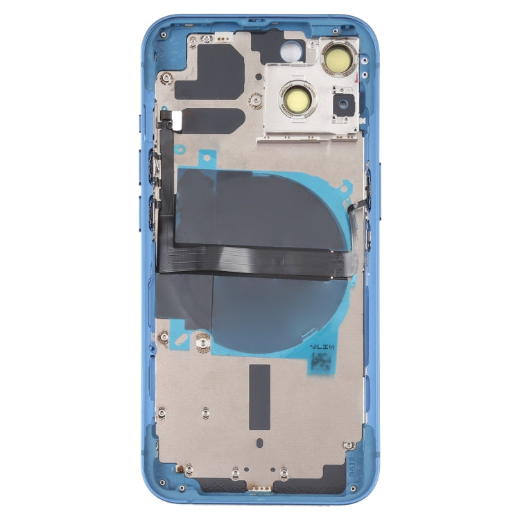 For iPhone 13 Battery Back Cover with Side Keys & Card Tray & Power + Volume Flex Cable & Wireless Charging Module(Blue) - Back Cover by buy2fix | Online Shopping UK | buy2fix