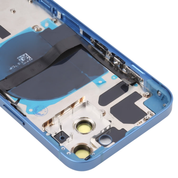 For iPhone 13 Battery Back Cover with Side Keys & Card Tray & Power + Volume Flex Cable & Wireless Charging Module(Blue) - Back Cover by buy2fix | Online Shopping UK | buy2fix