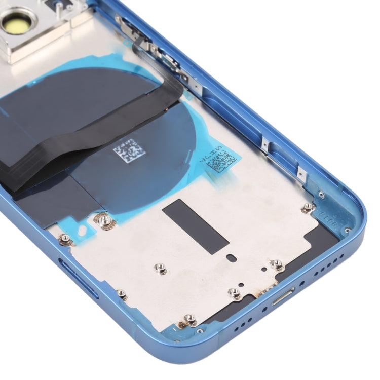 For iPhone 13 Battery Back Cover with Side Keys & Card Tray & Power + Volume Flex Cable & Wireless Charging Module(Blue) - Back Cover by buy2fix | Online Shopping UK | buy2fix