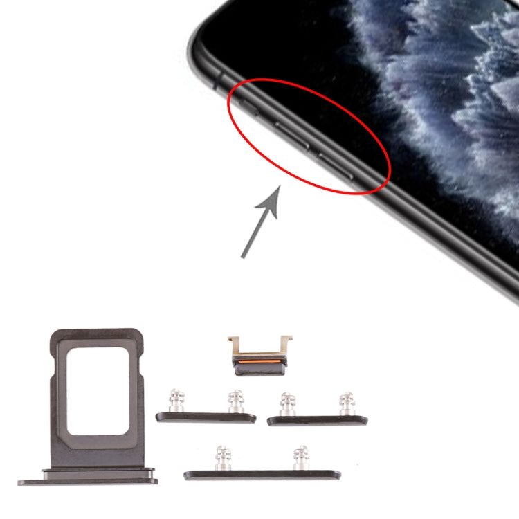 SIM Card Tray + SIM Card Tray + Side Key for iPhone 11 Pro Max / 11 Pro(Black) - Others by buy2fix | Online Shopping UK | buy2fix