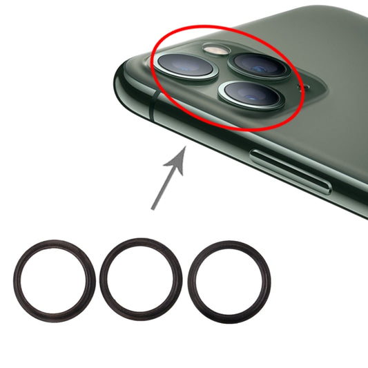 3 PCS Rear Camera Glass Lens Metal Protector Hoop Ring for iPhone 11 Pro & 11 Pro Max(Grey) - Camera Series by buy2fix | Online Shopping UK | buy2fix