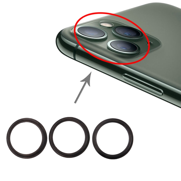 3 PCS Rear Camera Glass Lens Metal Protector Hoop Ring for iPhone 11 Pro & 11 Pro Max(Grey) - Camera Series by buy2fix | Online Shopping UK | buy2fix