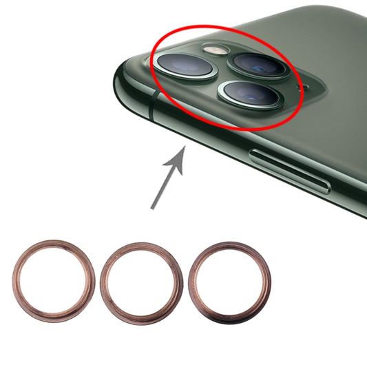 3 PCS Rear Camera Glass Lens Metal Protector Hoop Ring for iPhone 11 Pro & 11 Pro Max(Gold) - Camera Series by buy2fix | Online Shopping UK | buy2fix