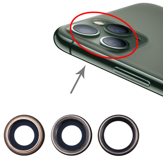 3 PCS Back Camera Bezel with Lens Cover for iPhone 11 Pro / 11 Pro Max - Camera Series by buy2fix | Online Shopping UK | buy2fix