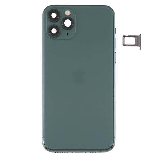 Battery Back Cover (with Side Keys & Card Tray & Power + Volume Flex Cable & Wireless Charging Module) for iPhone 11 Pro Max(Green) by buy2fix