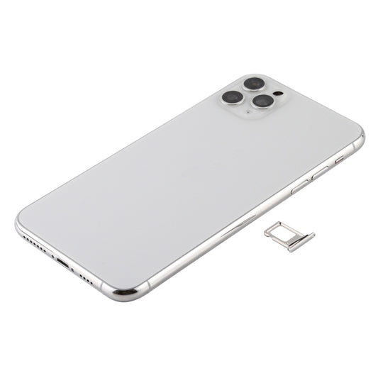 Battery Back Cover Assembly (with Side Keys & Power Button + Volume Button Flex Cable & Wireless Charging Module & Motor & Charging Port & Speaker Ringer Buzzer & Card Tray & Camera Lens Cover) for iPhone 11 Pro(Silver) by buy2fix