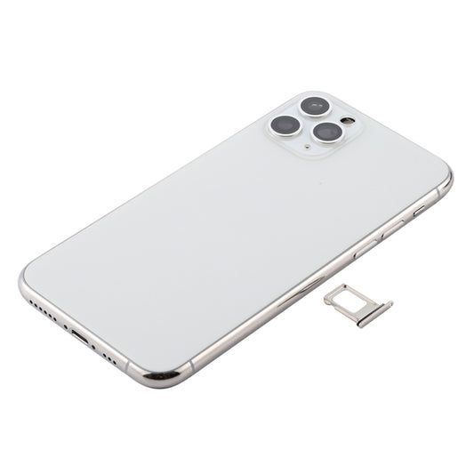 Battery Back Cover Assembly (with Side Keys & Power Button + Volume Button Flex Cable & Wireless Charging Module & Motor & Charging Port & Speaker Ringer Buzzer & Card Tray & Camera Lens Cover) for iPhone 11 Pro Max(Silver) by buy2fix