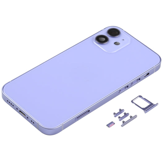 Back Housing Cover with SIM Card Tray & Side Keys & Camera Lens for iPhone 12 mini(Purple) by buy2fix