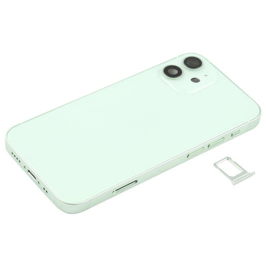 Battery Back Cover (with Side Keys & Card Tray & Power + Volume Flex Cable & Wireless Charging Module) for iPhone 12 Mini(Green) by buy2fix