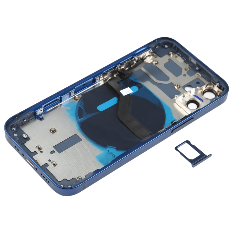 Battery Back Cover (with Side Keys & Card Tray & Power + Volume Flex Cable & Wireless Charging Module) for iPhone 12 Mini(Blue) - Back Cover by buy2fix | Online Shopping UK | buy2fix